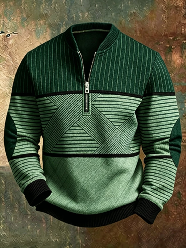 Erkebulan - Long Sleeve Sweater With Half Zipper