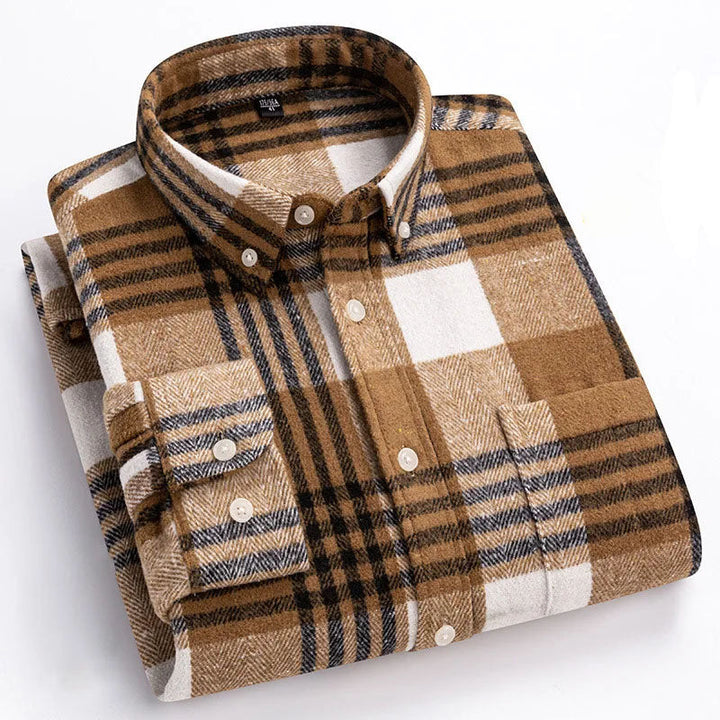 Joman - Plaid Button-Up Long Sleeve Shirt