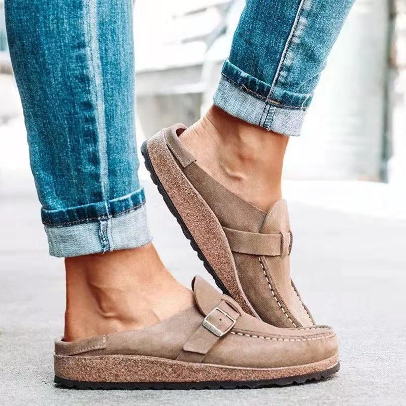 Tamela - Buckle Strap Suede Loafer