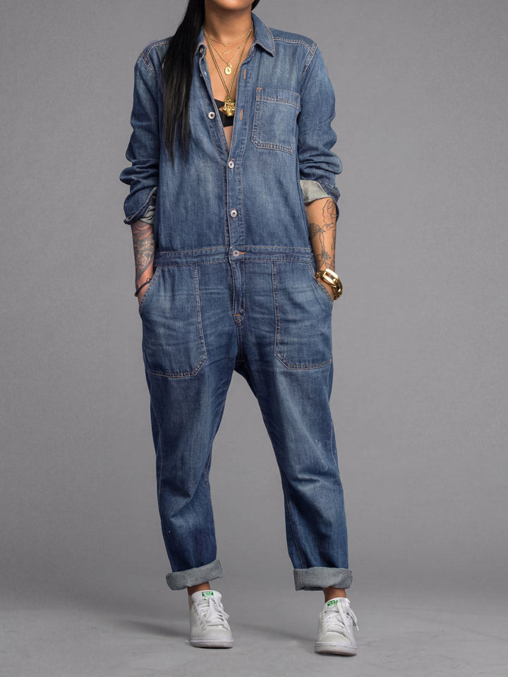 Ravina - Button Front Utility Jumpsuit