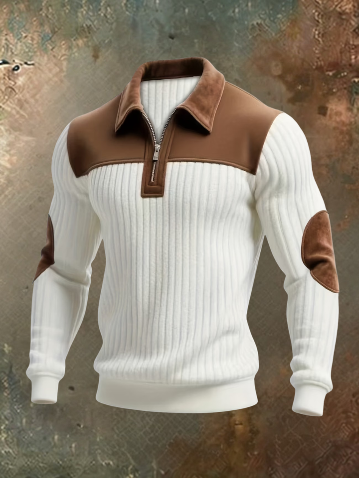 Jirid - Quarter-Zip Sweater With Contrast Panels