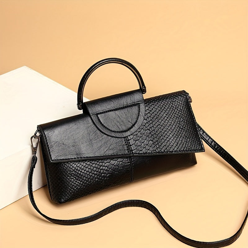 Geetika - Retro Crocodile Handbag With Zipper