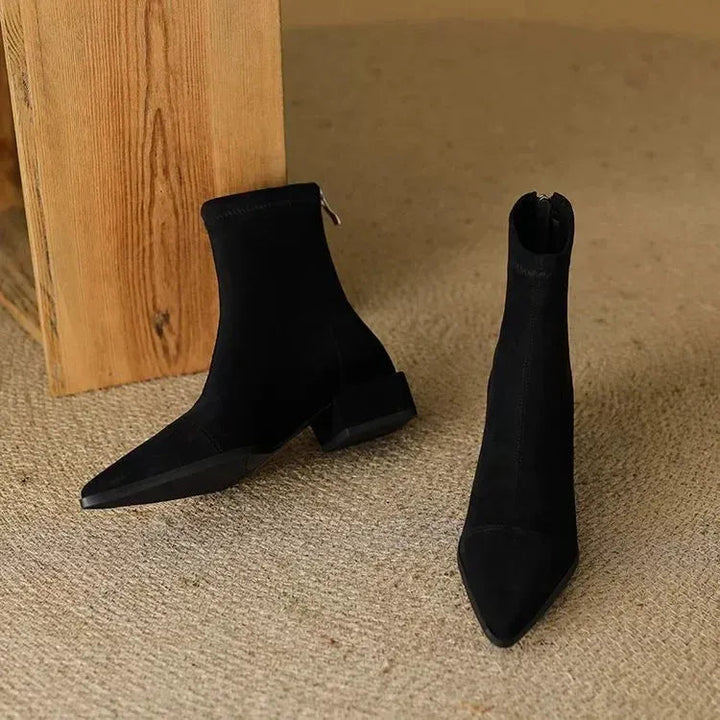 Jerlina - Suede Ankle Boots With Pointed Toe
