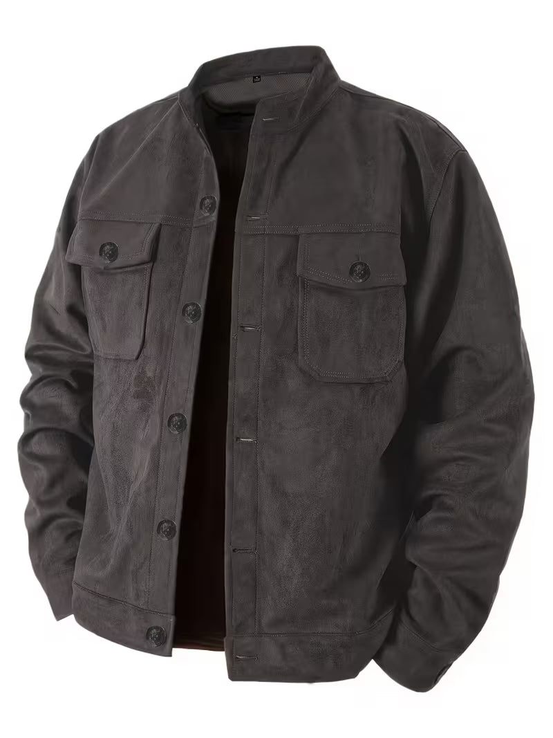 Jelil - Suede Jacket With Dual Front Pockets