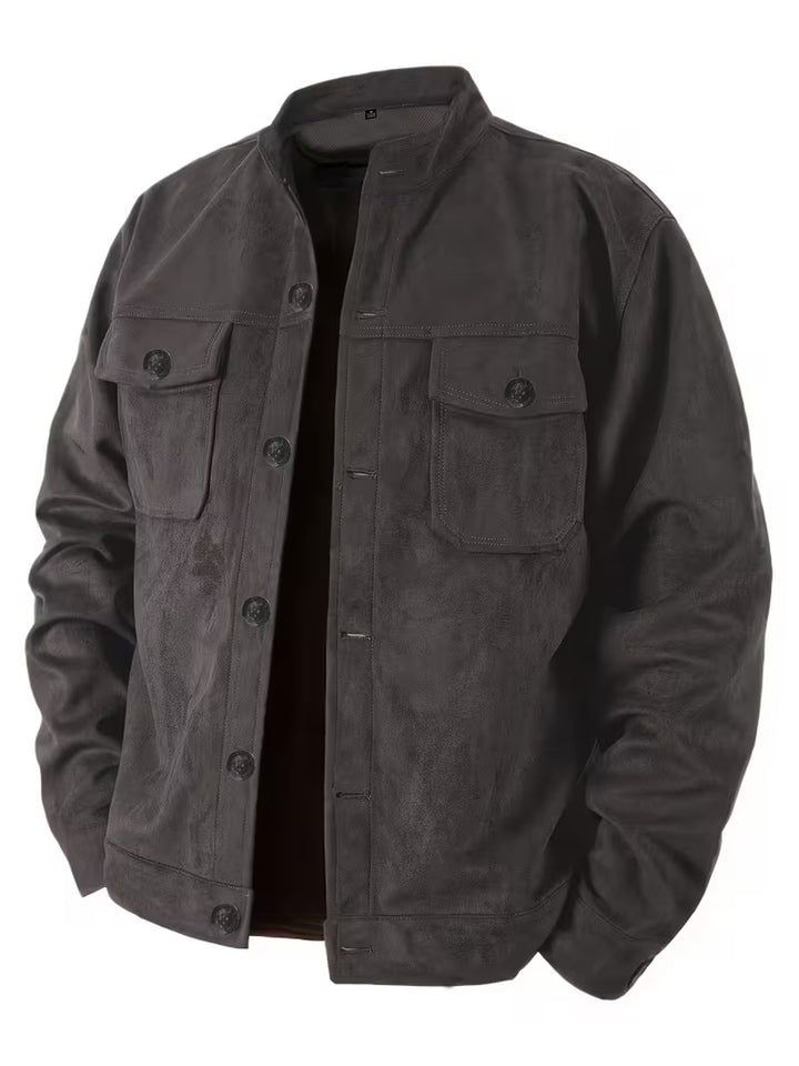 Jelil - Suede Jacket With Dual Front Pockets