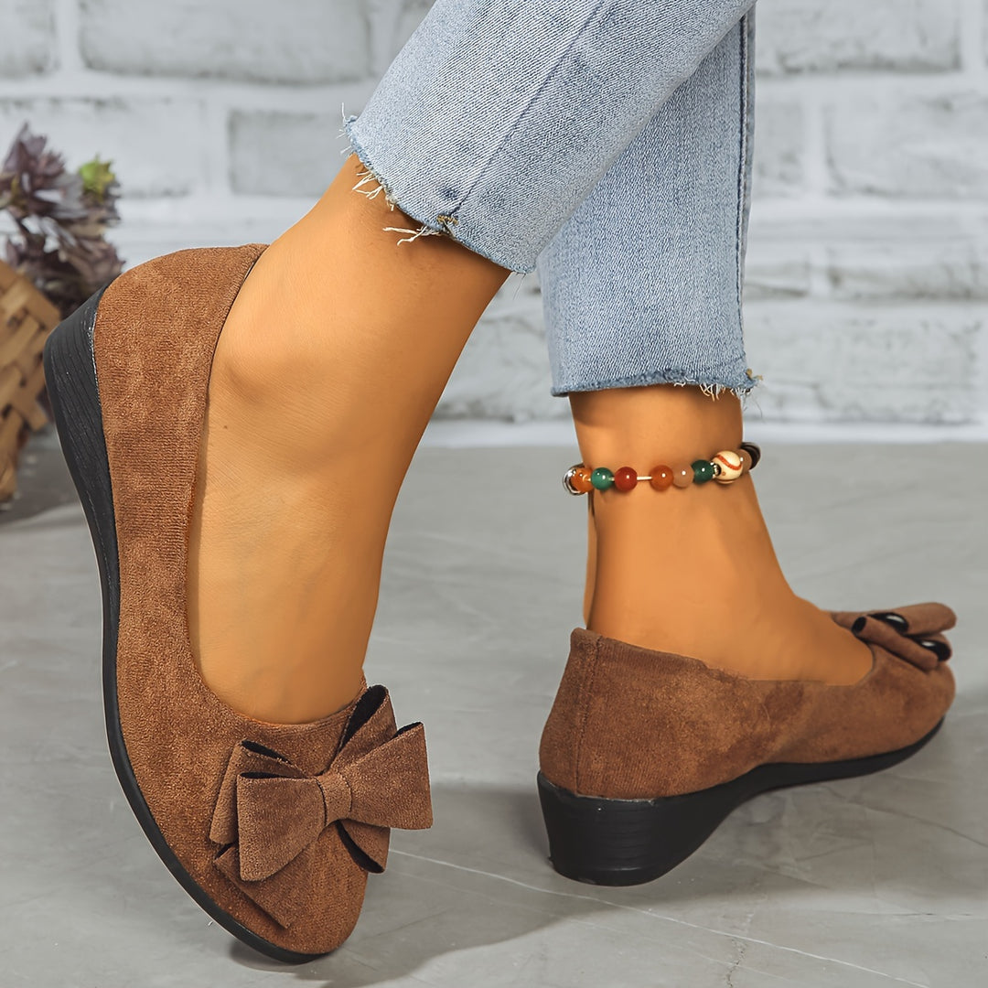 Fransiska - Breathable Non-slip Loafers With Bowtie