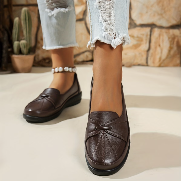 Logina - Faux Leather Penny Loafers
