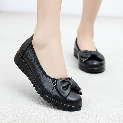 Nesiya - Flats With Bow and Chunky Ridged Soles