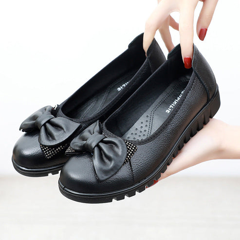 Nesiya - Flats With Bow and Chunky Ridged Soles