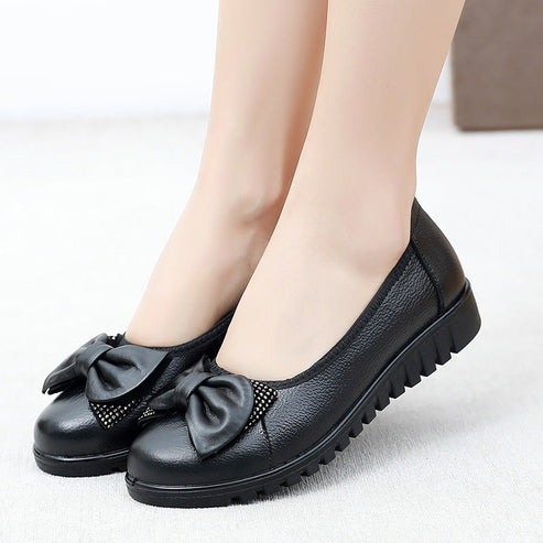 Nesiya - Flats With Bow and Chunky Ridged Soles