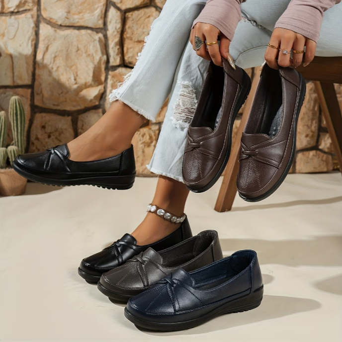 Logina - Faux Leather Penny Loafers