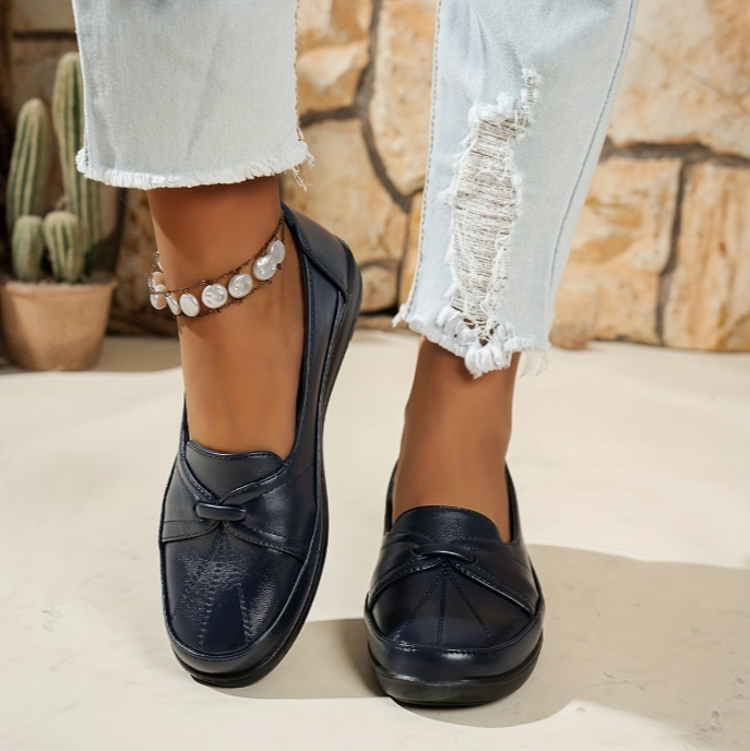 Logina - Faux Leather Penny Loafers