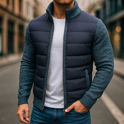 Karren - Padded Jacket With Knit Sleeves