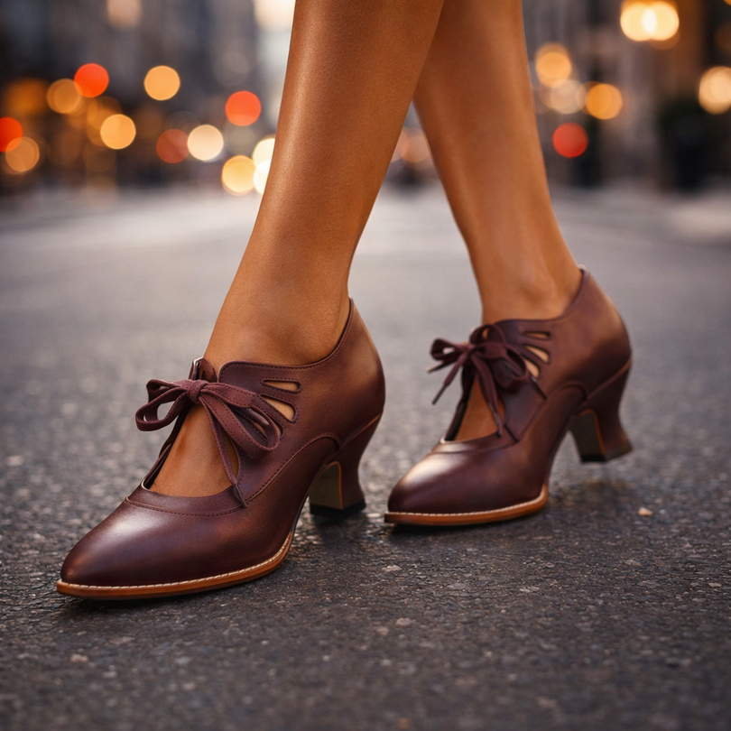 Anasty - Lace-Up Mid Heel Pumps