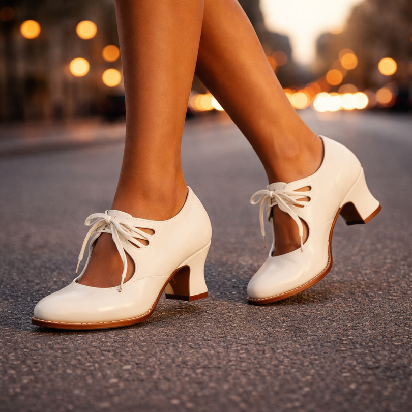 Anasty - Lace-Up Mid Heel Pumps