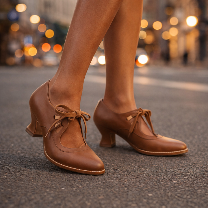 Anasty - Lace-Up Mid Heel Pumps