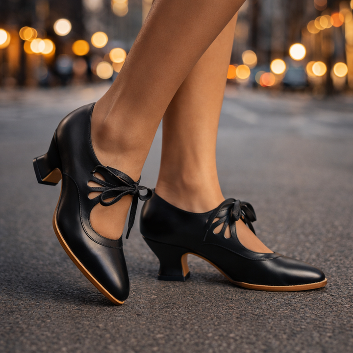 Anasty - Lace-Up Mid Heel Pumps