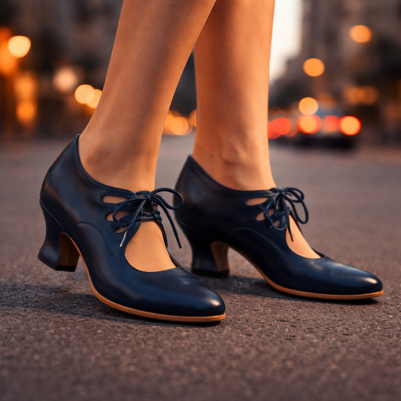 Anasty - Lace-Up Mid Heel Pumps
