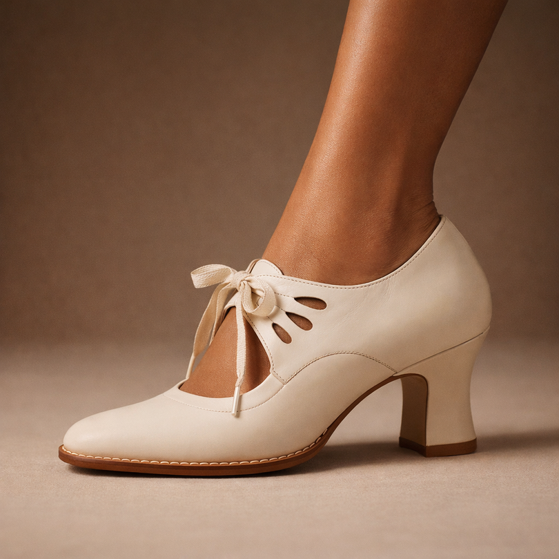 Anasty - Lace-Up Mid Heel Pumps