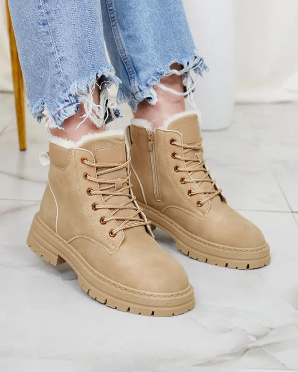Alosia - Ankle Boots with Laces and Chunky Soles