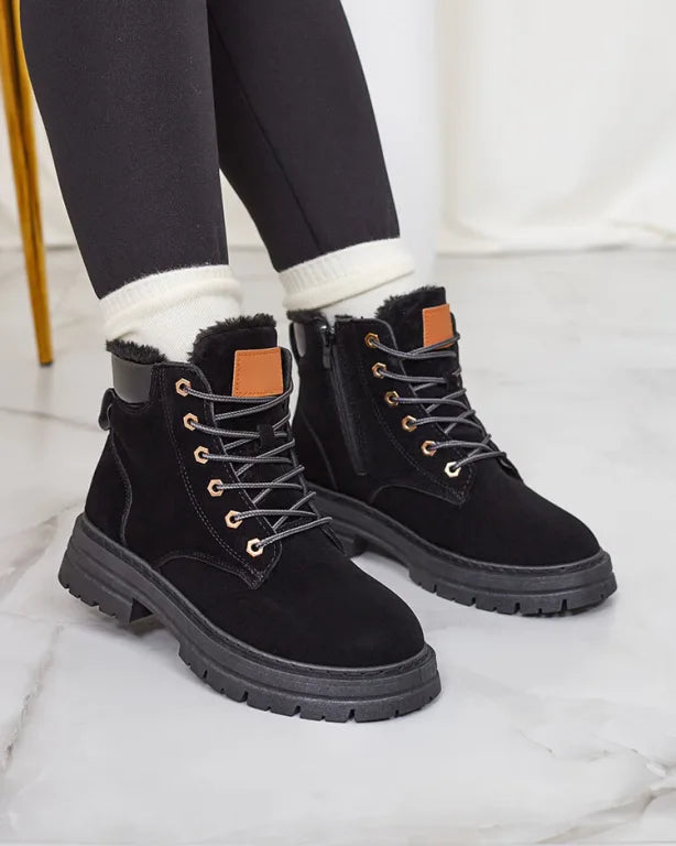 Alosia - Ankle Boots with Laces and Chunky Soles
