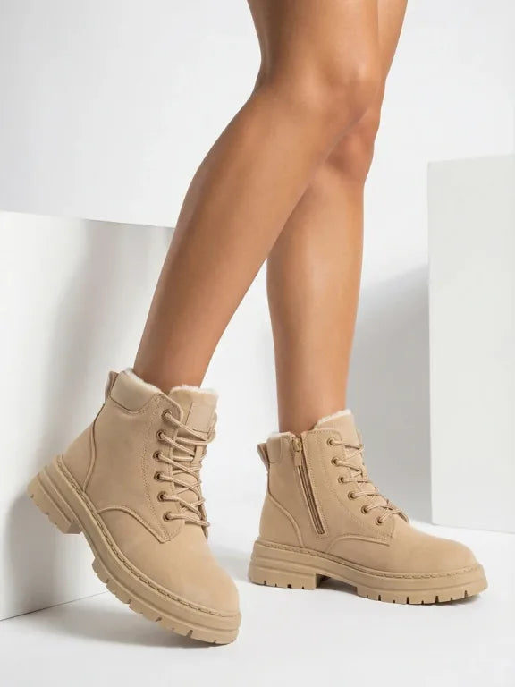 Alosia - Ankle Boots with Laces and Chunky Soles