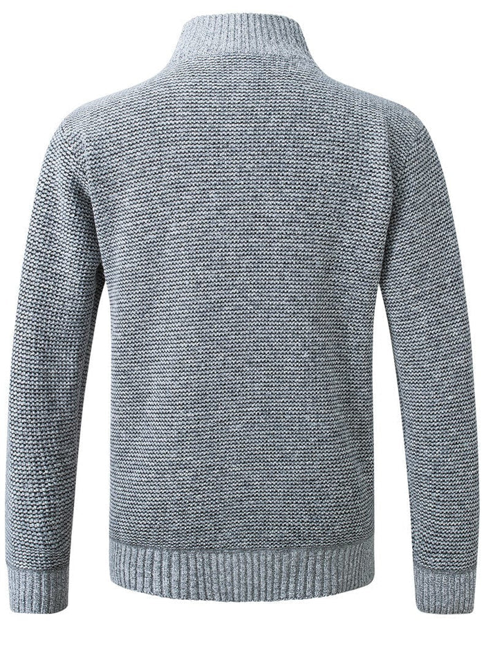 Liman - Quilted Panel Full-Zip Knit Cardigan