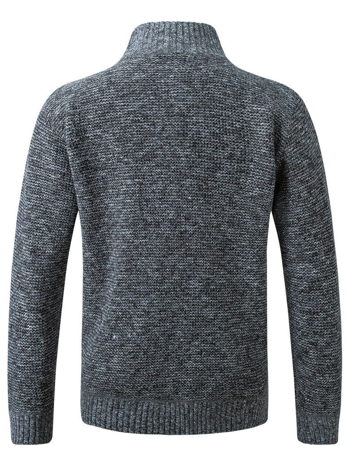 Liman - Quilted Panel Full-Zip Knit Cardigan