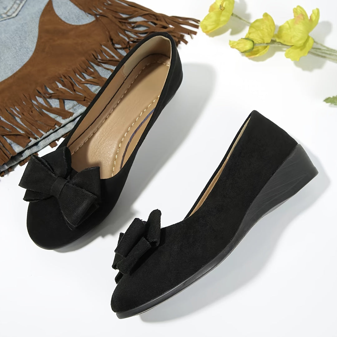 Fransiska - Breathable Non-slip Loafers With Bowtie