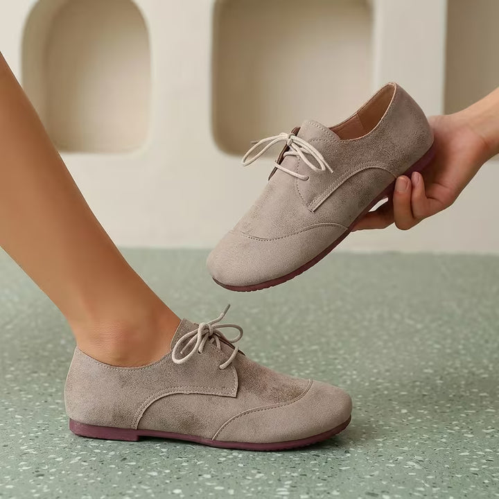 Zuniya - Lace-Up Low Wedge Comfort Shoes