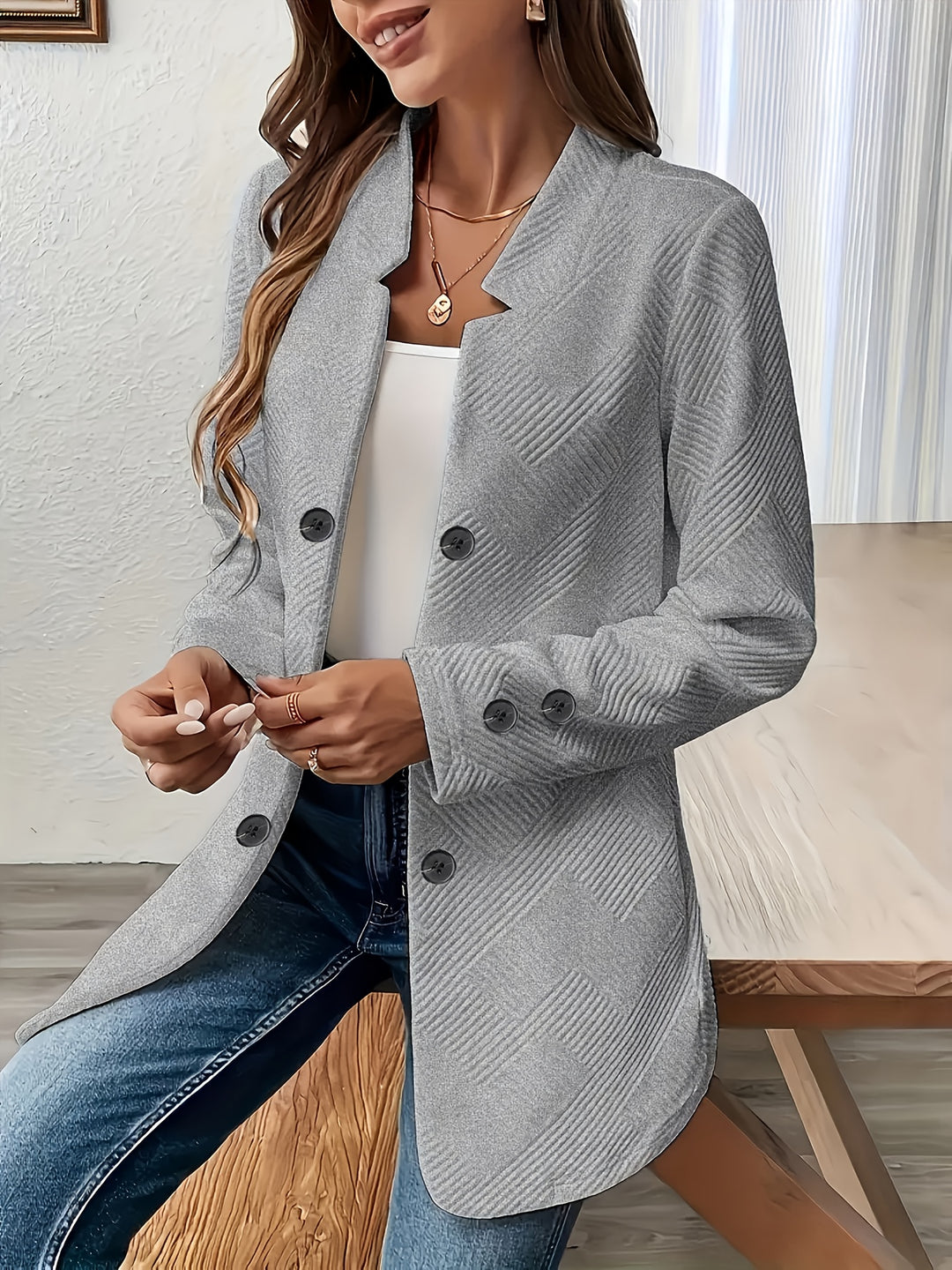 Hilkka - Long Sleeve Jacket With Pocket