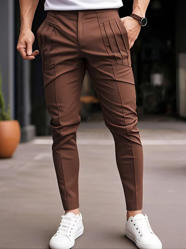 Altmann - Slim-Fit Pleated Pocket Trousers