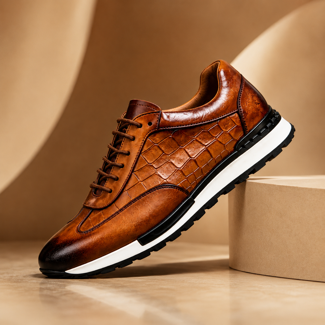 Hubert - Lace Up Leather Sneakers