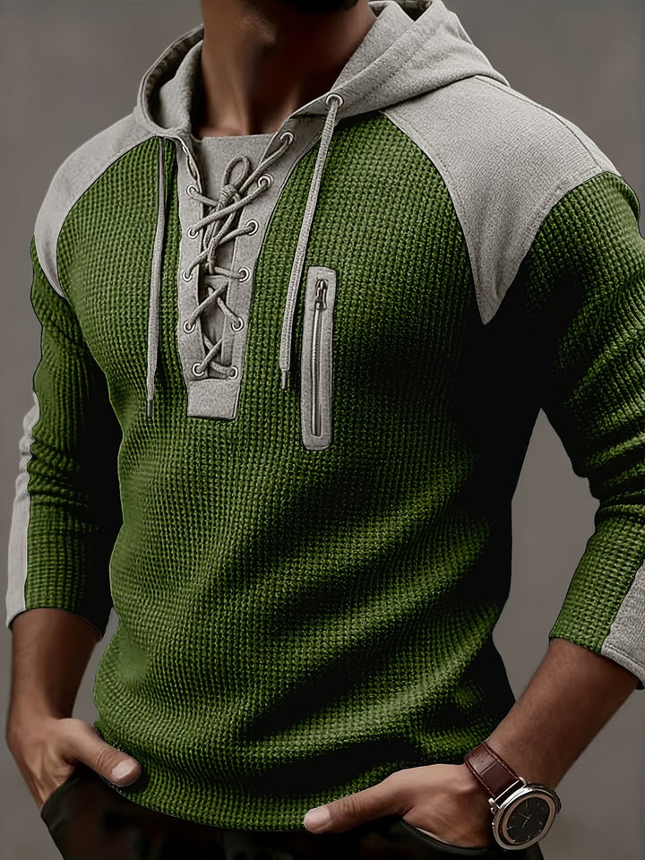 Freddie - Textured Ribbed Hooded Sweater