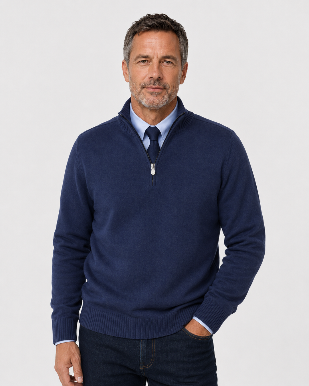 Abdel - Quarter-Zip Long Sleeve Sweater