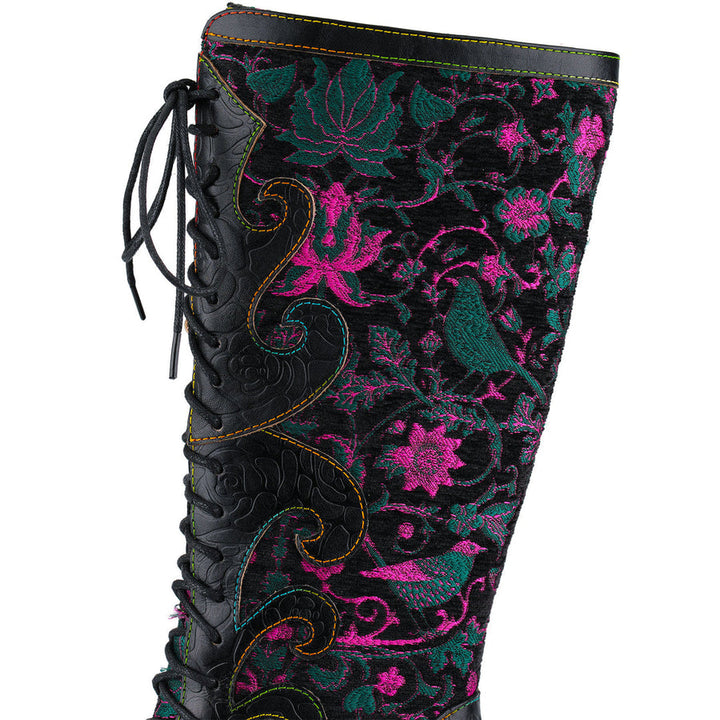 Leasia - Leather Orthopedic Boot With Printed