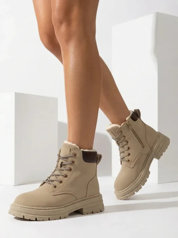 Alosia - Ankle Boots with Laces and Chunky Soles