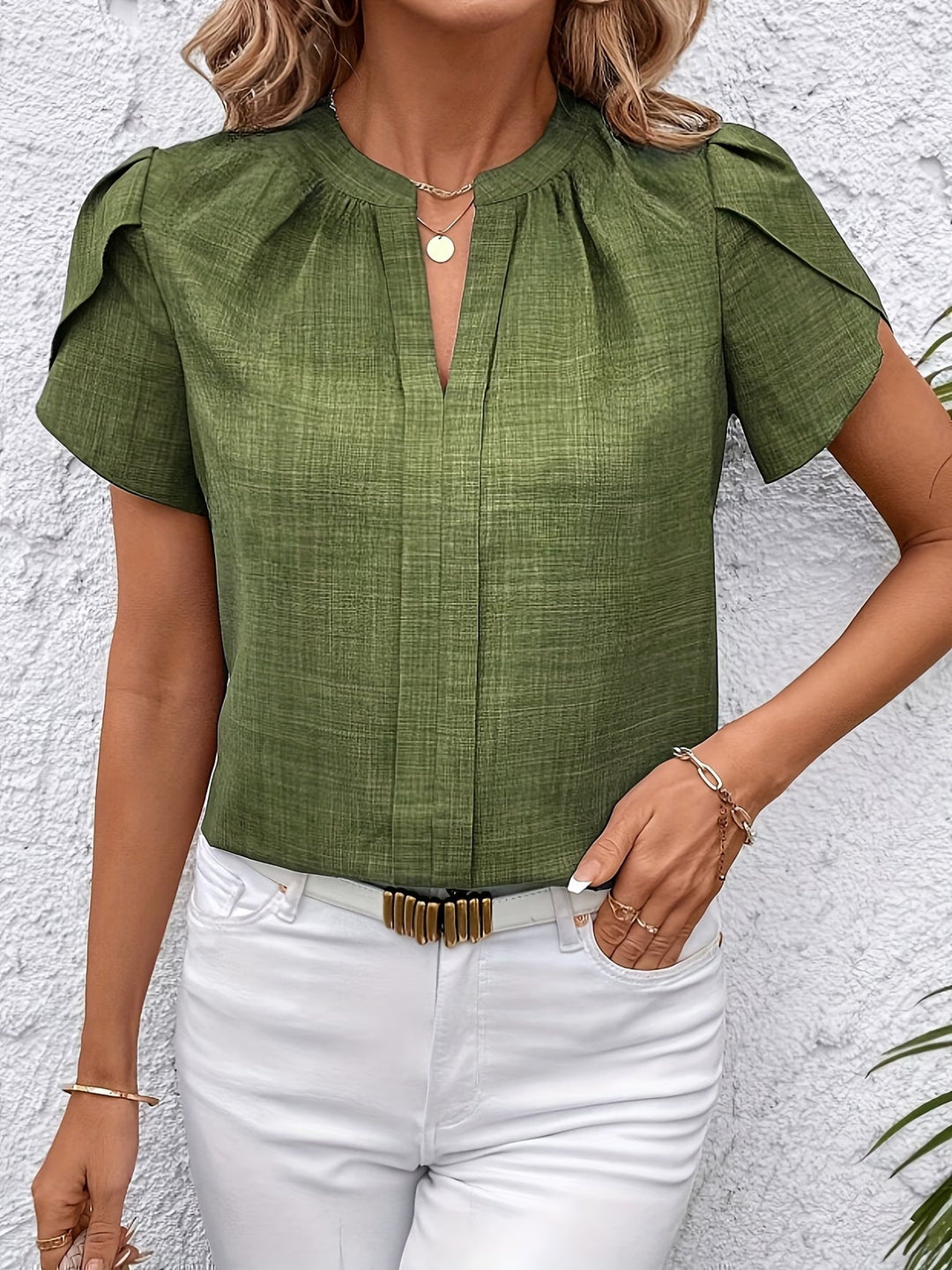 Kacey - Short Sleeve V-Neck Shirt