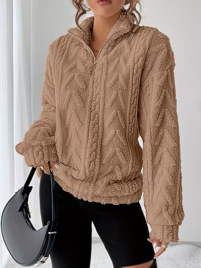 Nessia - Versatile Warm Fleece Sweatshirt