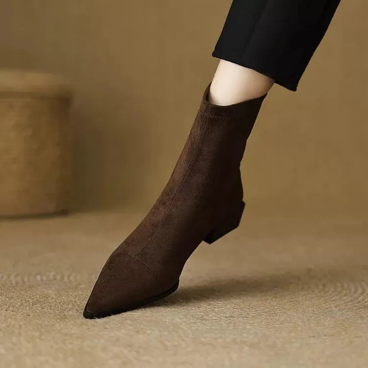 Jerlina - Suede Ankle Boots With Pointed Toe