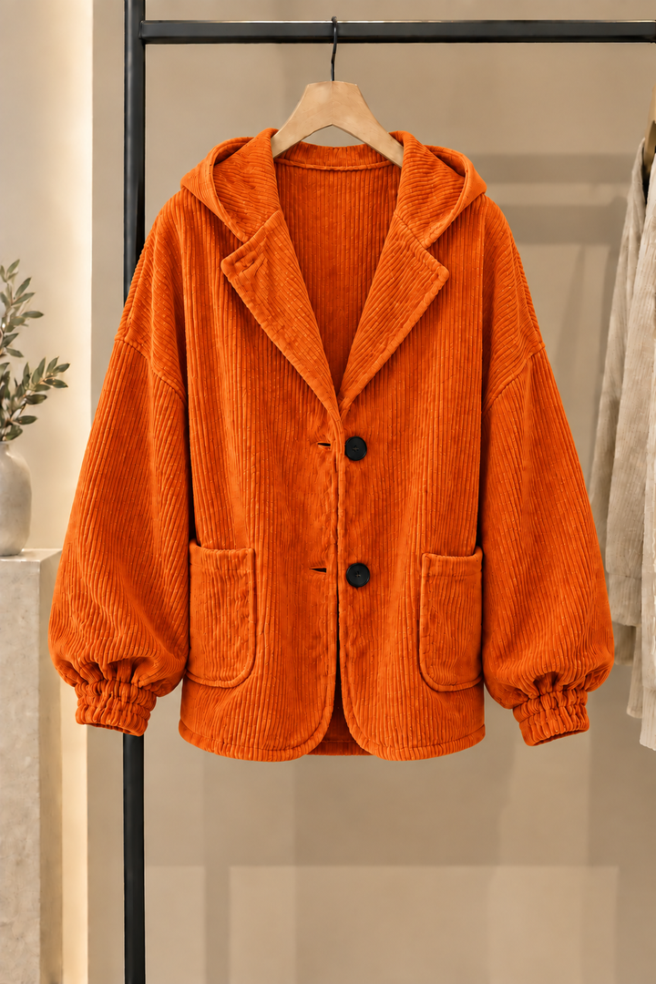 Nalina - Oversized Corduroy Hooded Jacket