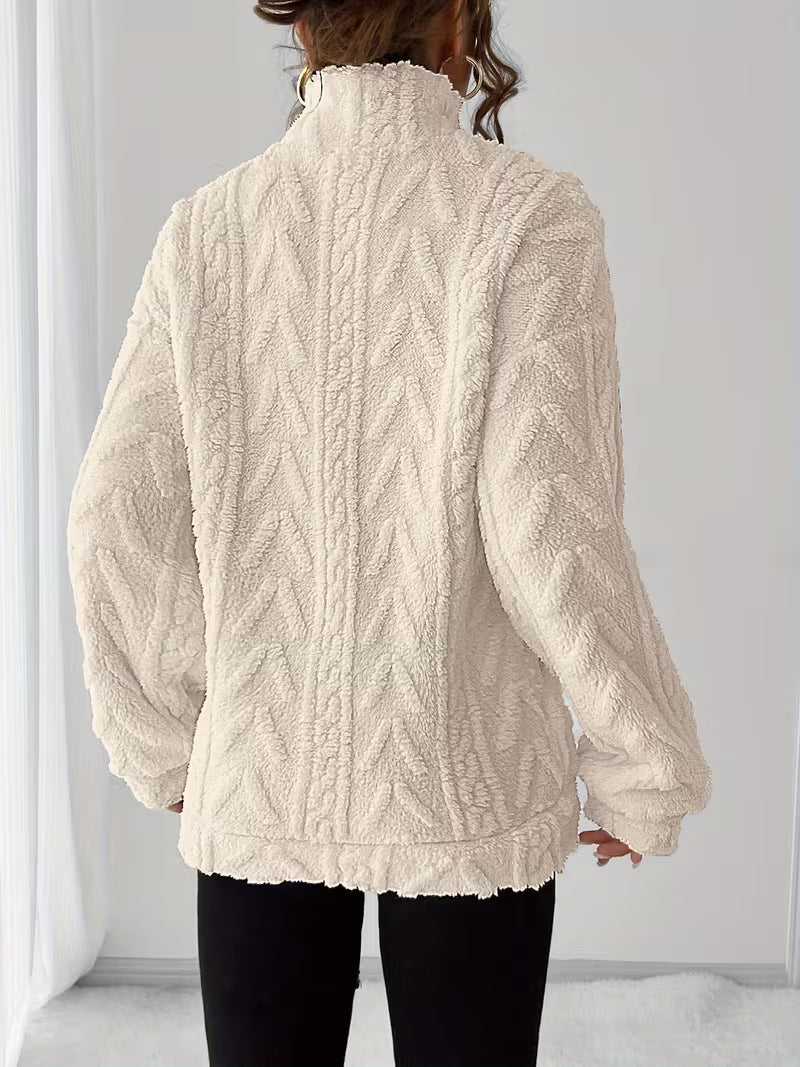 Nessia - Versatile Warm Fleece Sweatshirt