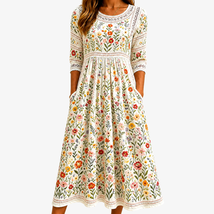 Lejina - Flower Meadow Charm Midi Dress