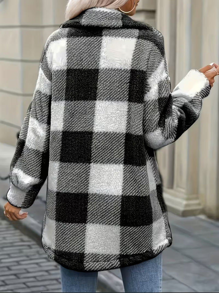 Zariana - Cross-Border Plaid Plush Jacket