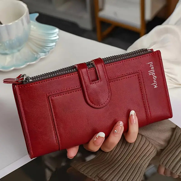 Hinina - Leather Wallet With Double Zipper