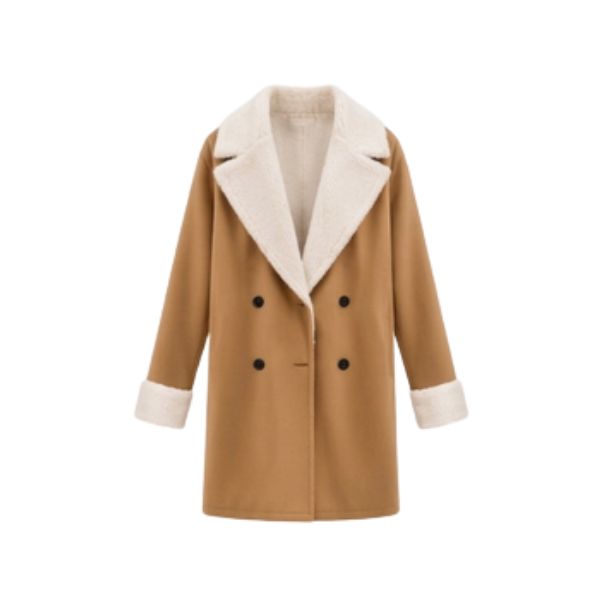 Lenkyna - Long Coat With Fleece Collar and Cuffs