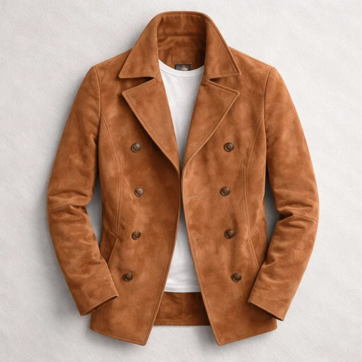 Niccolo - Classic Double-Breasted Suede Jacket