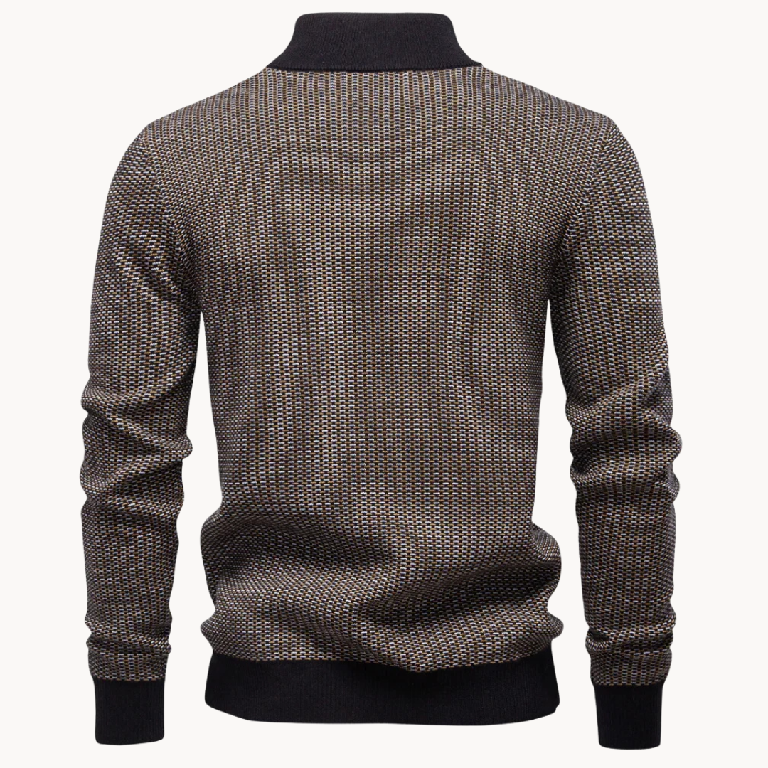 Limman - Half-Zip Jacquard Knit Sweater