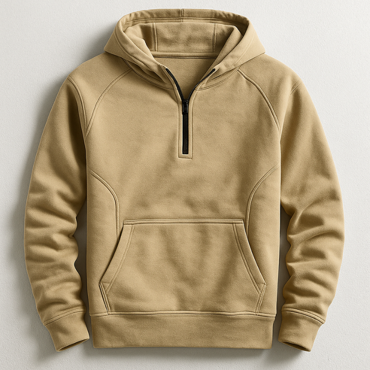 Kennet - Quarter Zip Hooded Long Sleeve Sweatshirt