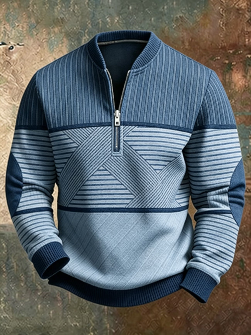 Erkebulan - Long Sleeve Sweater With Half Zipper